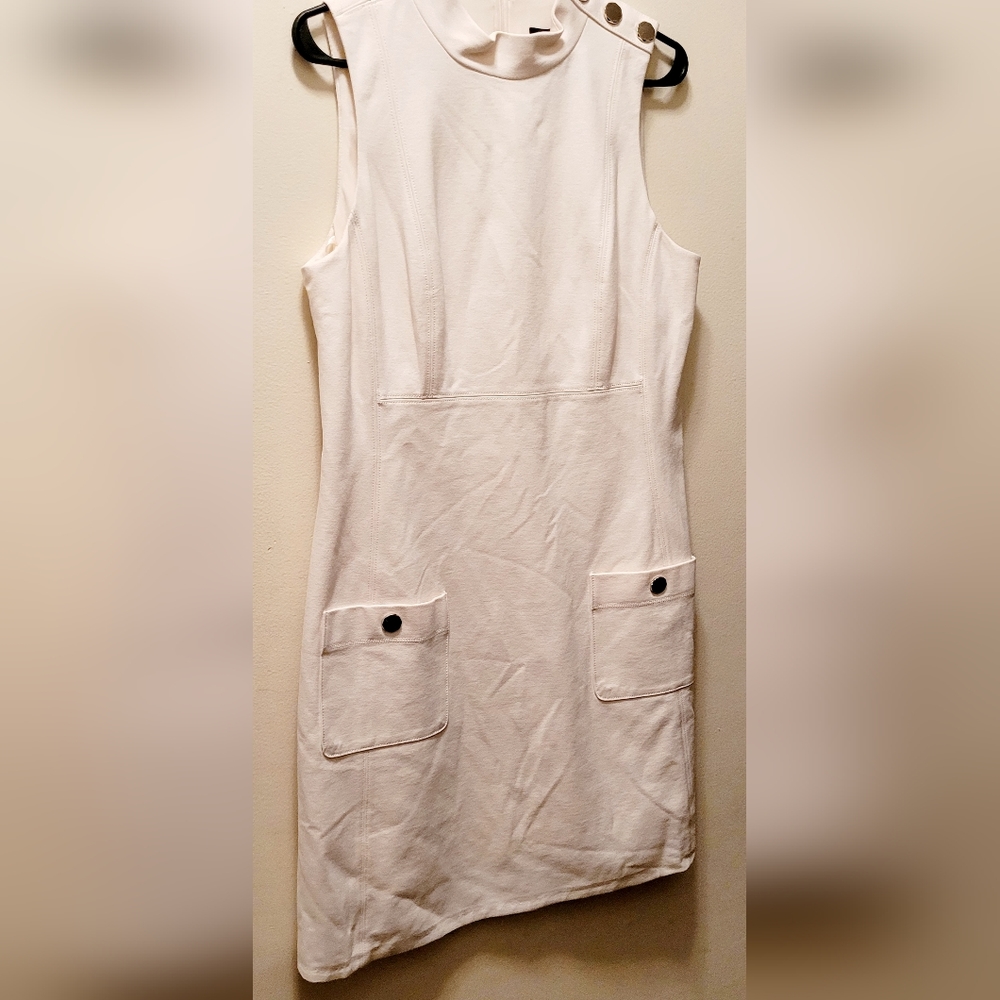 White House Black Market Ivory Utility Dress Size 12